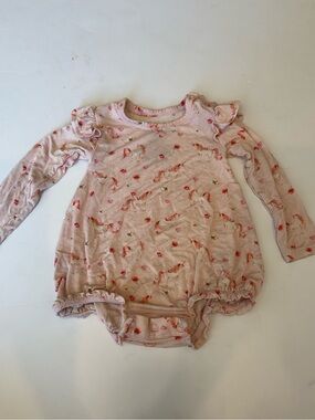 Posh Peanut Pink Unicorn Bamboo Bodysuit 0-3Months